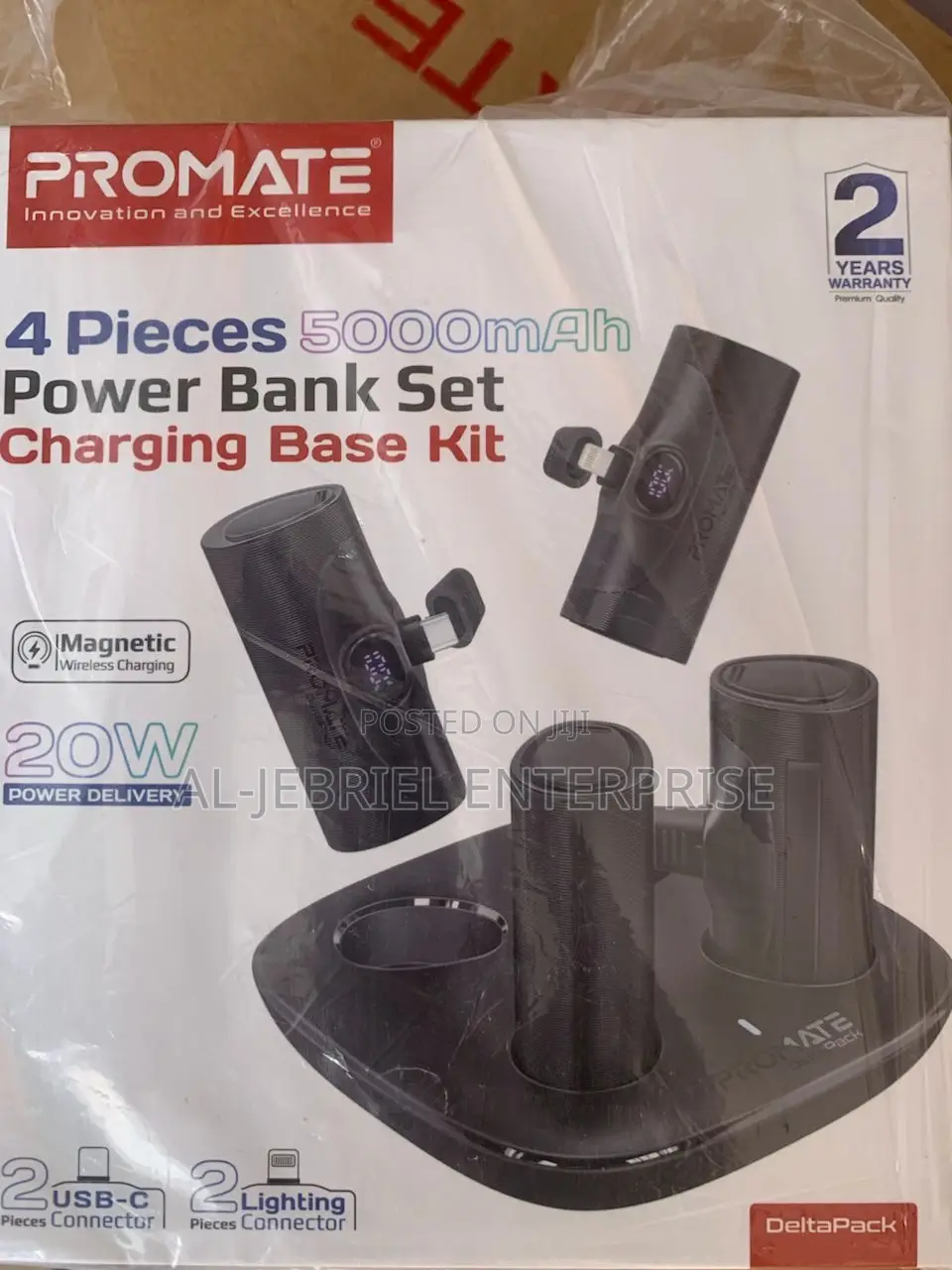 Deltapack 4-Piece Power Bank Kit+USB-C Lightning Connectors