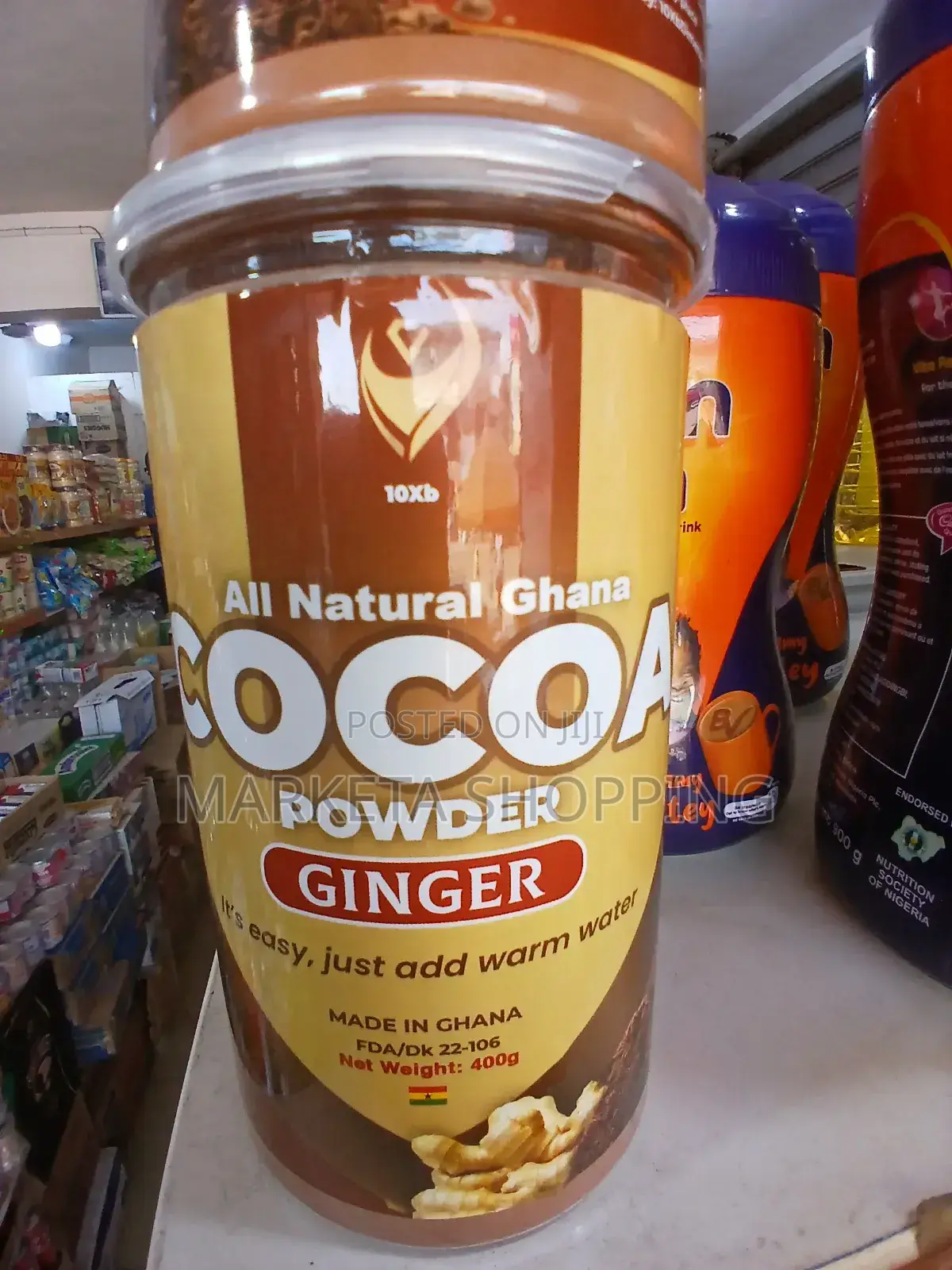 All Natural Ghana Cocoa Powder With Ginger 400g