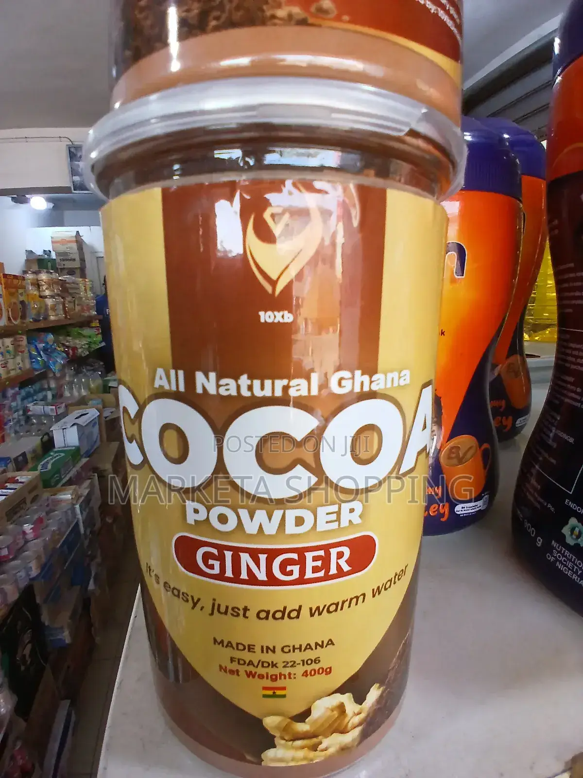 All Natural Ghana Cocoa Powder With Ginger 400g