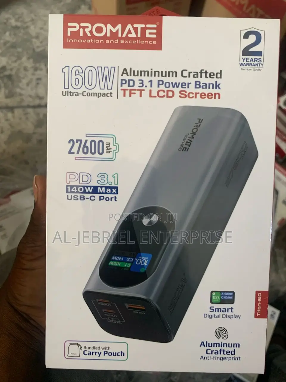 Promate Titan-160 27600mah,160W Multiport PD 3.1 Power Bank