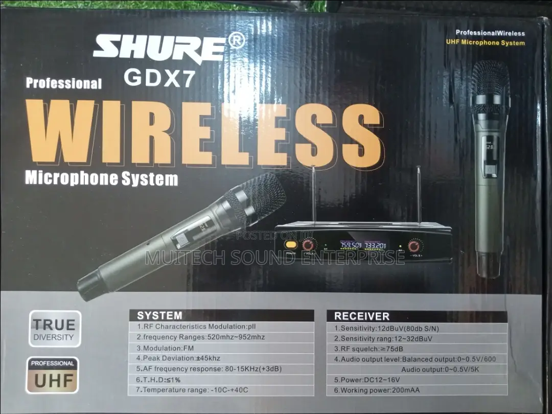 Shure Cordless Microphone (Gdx7 2 in 1)