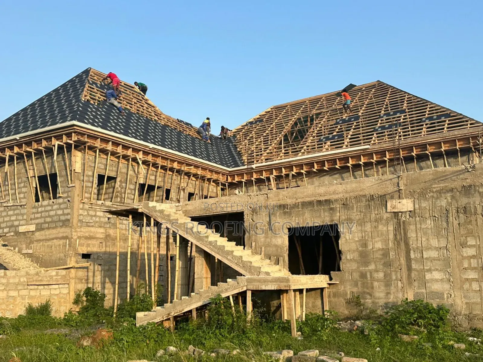 Concrete Parapet, Wood-Work Structure and Euro-Tiles