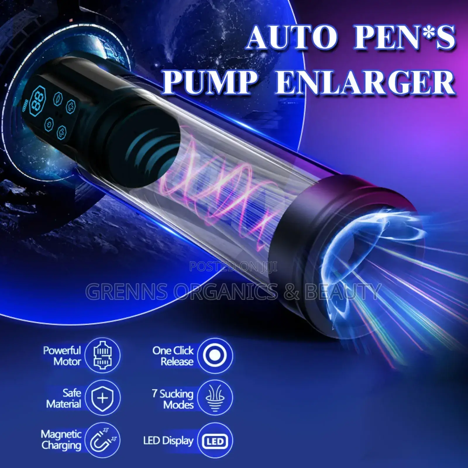 Penis Enlarging Vacuum Pump Automatic Ipx7 Water Proof Led