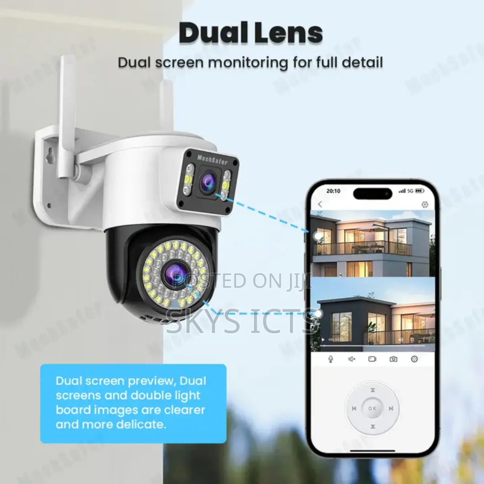 Smart Wifi PTZ IP Outdoor Camera -2mp Dual Lens
