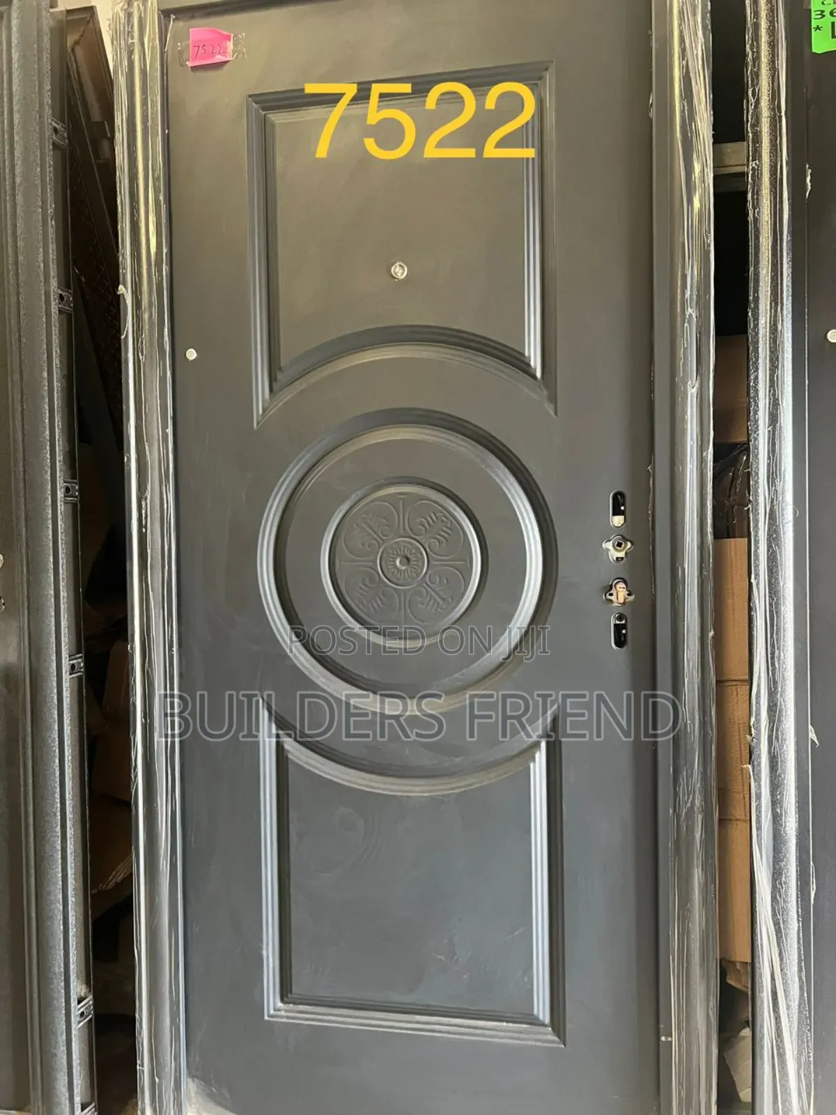 New Standard Stainless Steel Black Security Door Complete