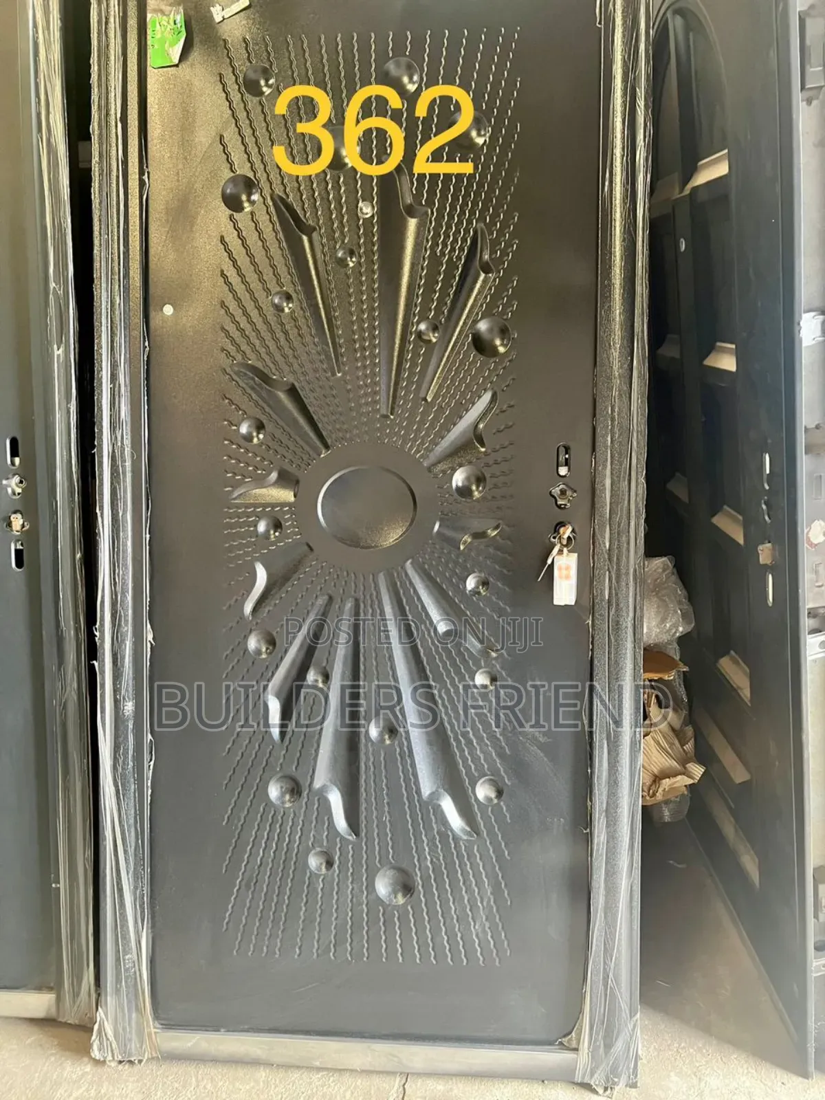New Black Standard Security Door+All Accessories Set