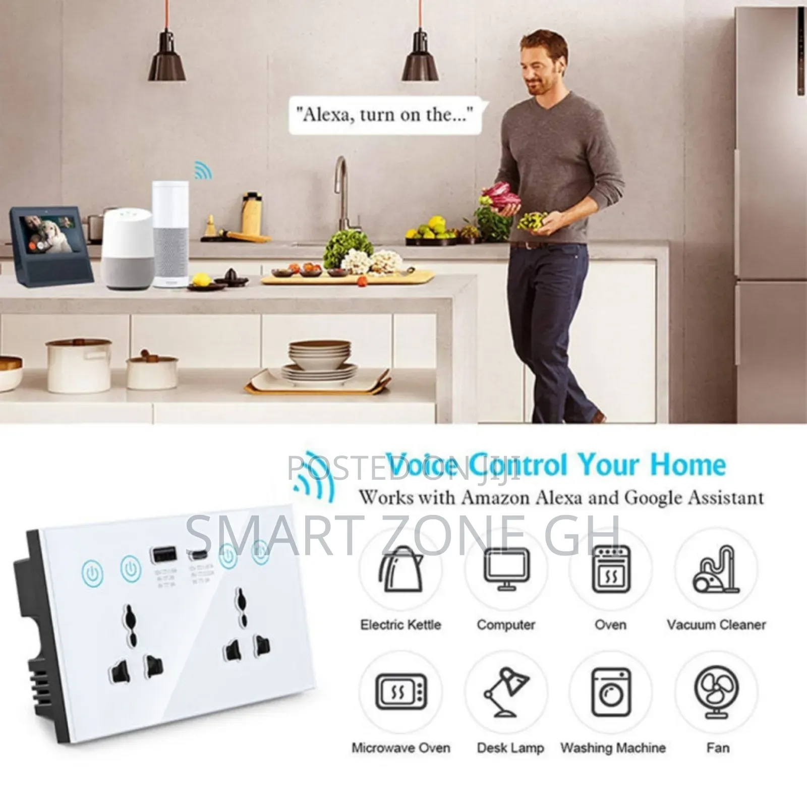 Smart Zigbee Double Socket With Type C