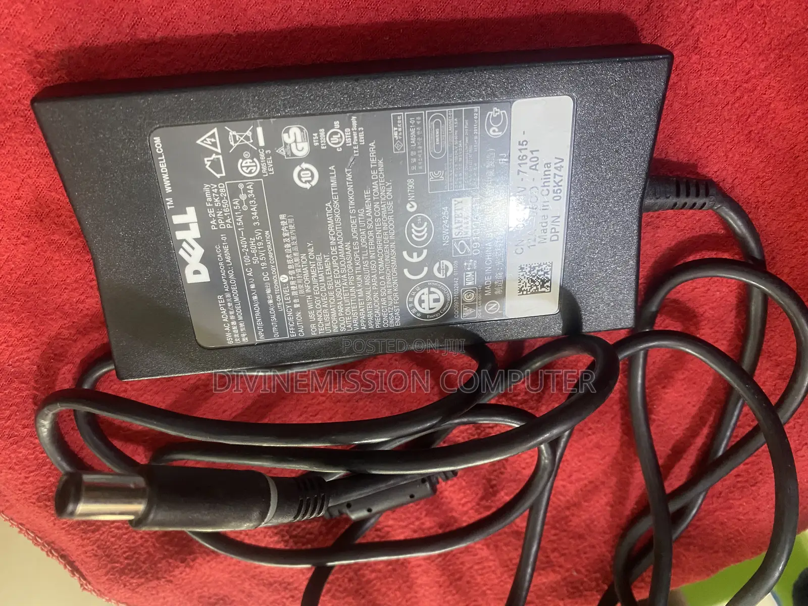Dell Big Pin Flat Head Charger /Adapter Indicator 19.5v,65w
