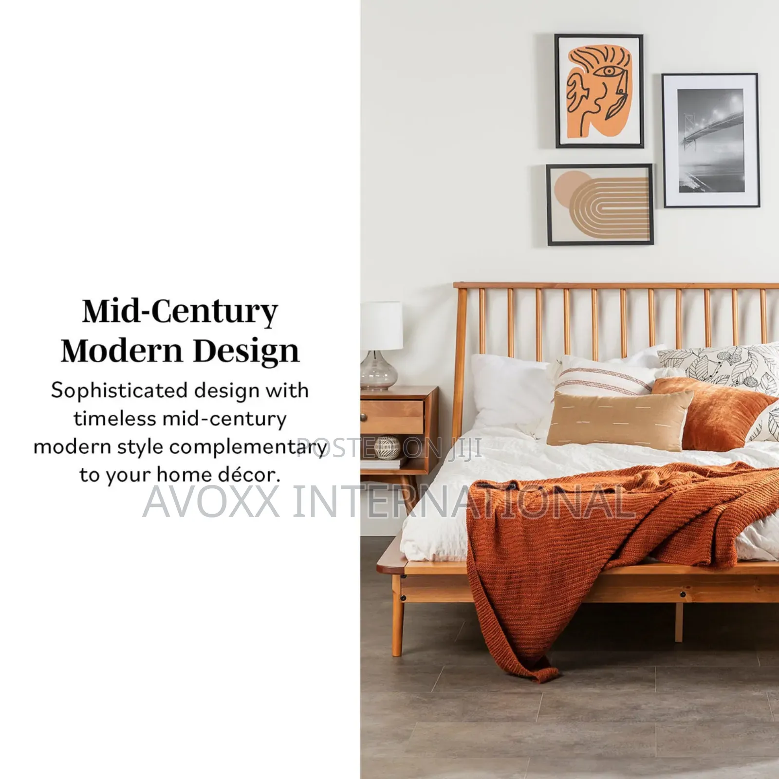 Walker Edison BQSPINCA Modern Wood Queen Spindle Bed