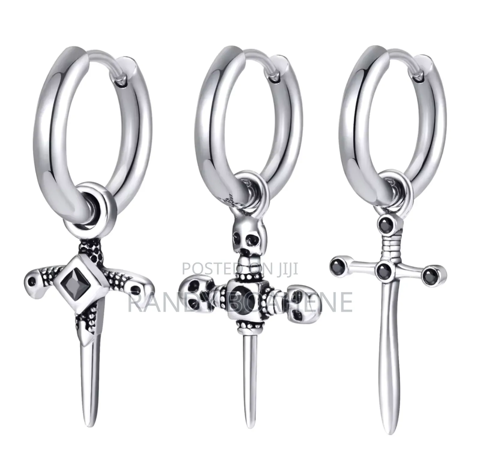 Vintage Stainless Steel Cross Hook Necklace