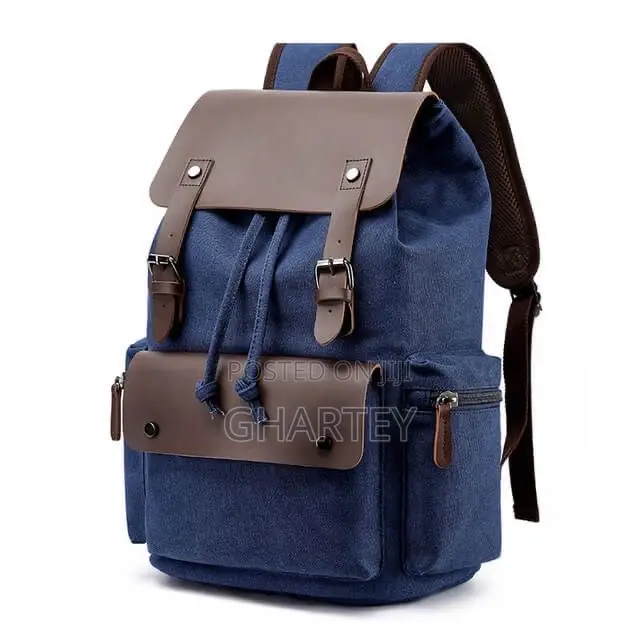 Retro Vintage Canvas Backpack Blue