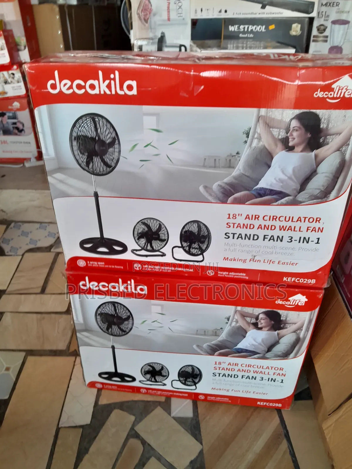 Decakila 3n1 Basket Fan 18"