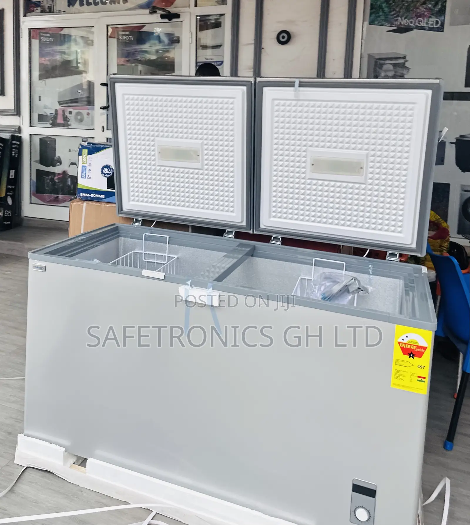 Shop New Double Door Nas550fl Freezer 425 Liters Gray