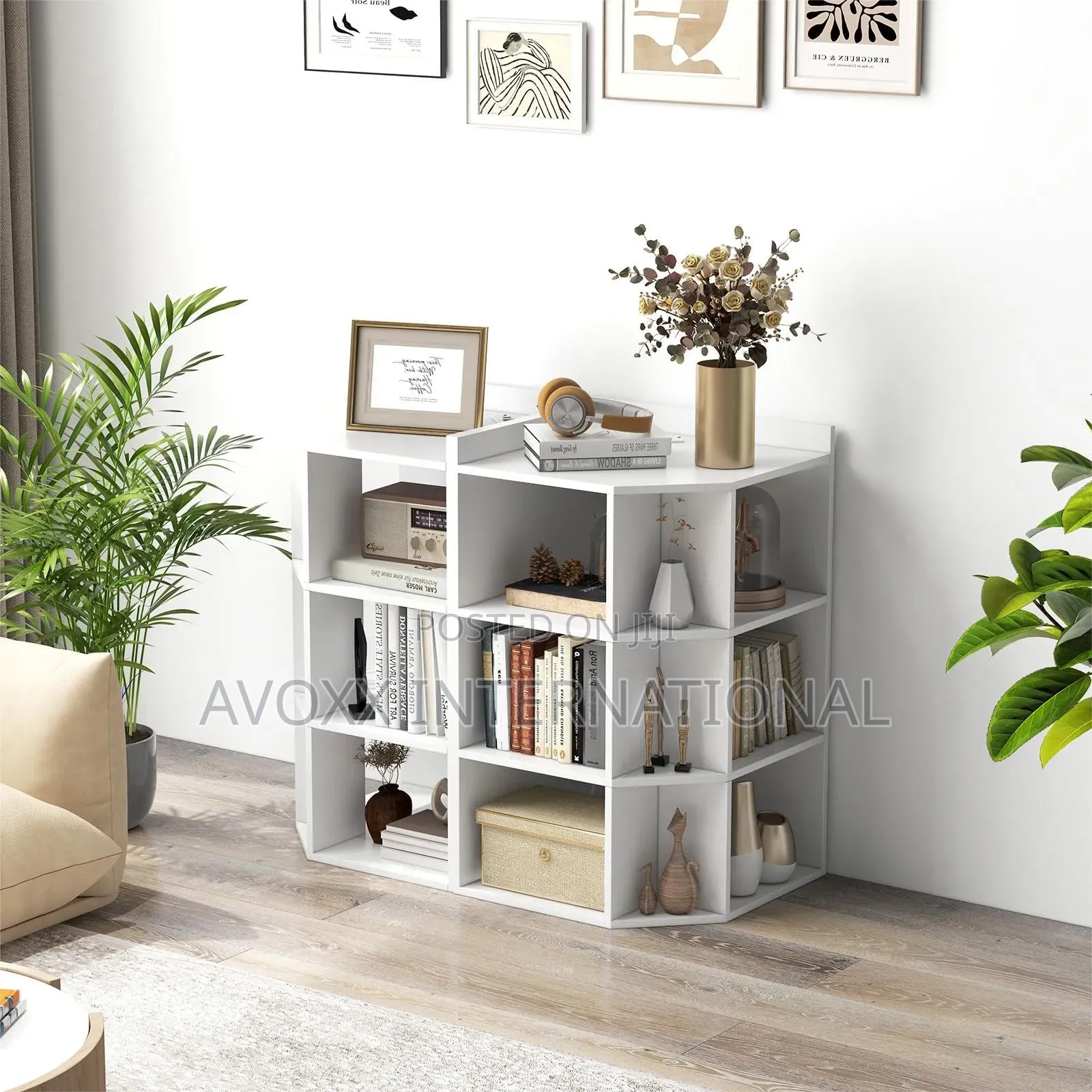 Corner Cube Bookshelf White - Room Essentials