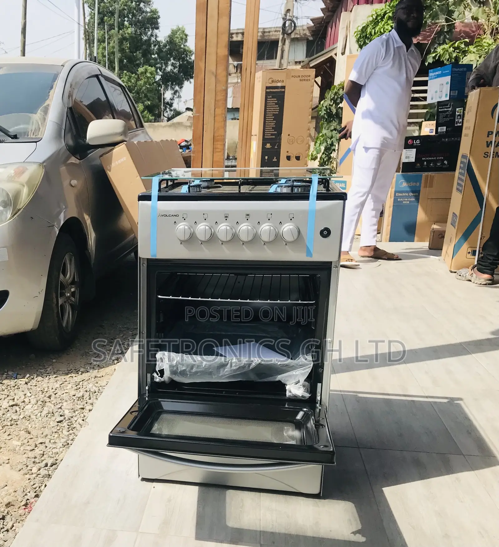 Adjustable 50by50 4 Gas Cooker Oven Volcano
