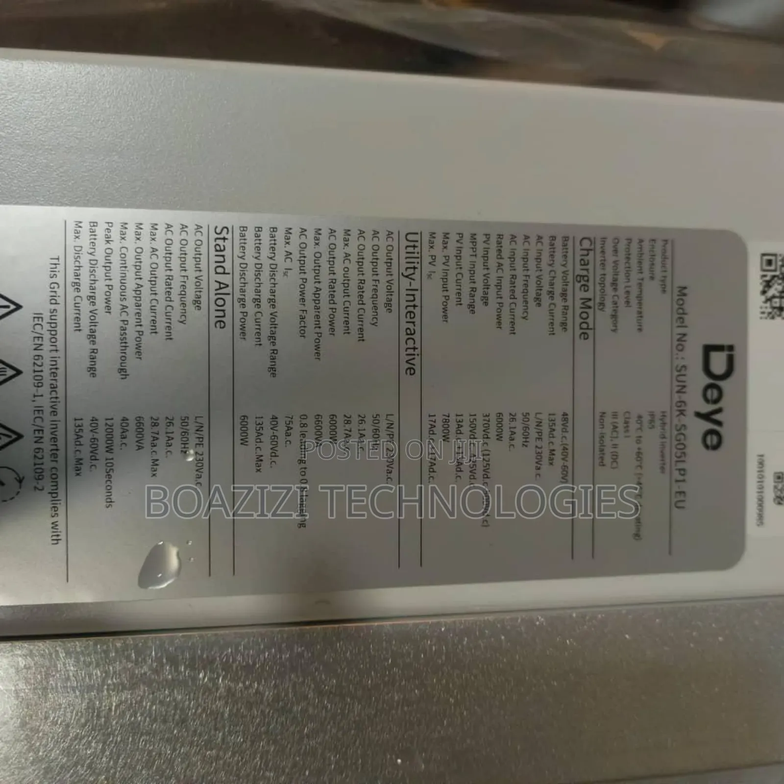 Deye 6kw Hybrid Inverter