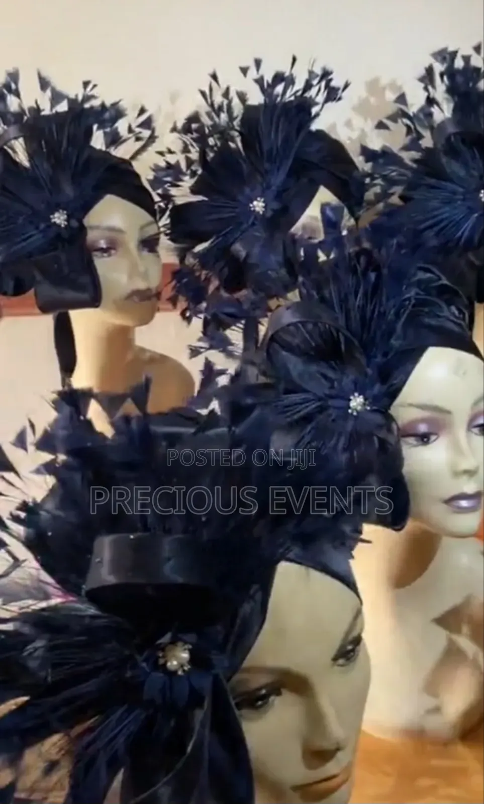 Black Fascinators and Black Turbans