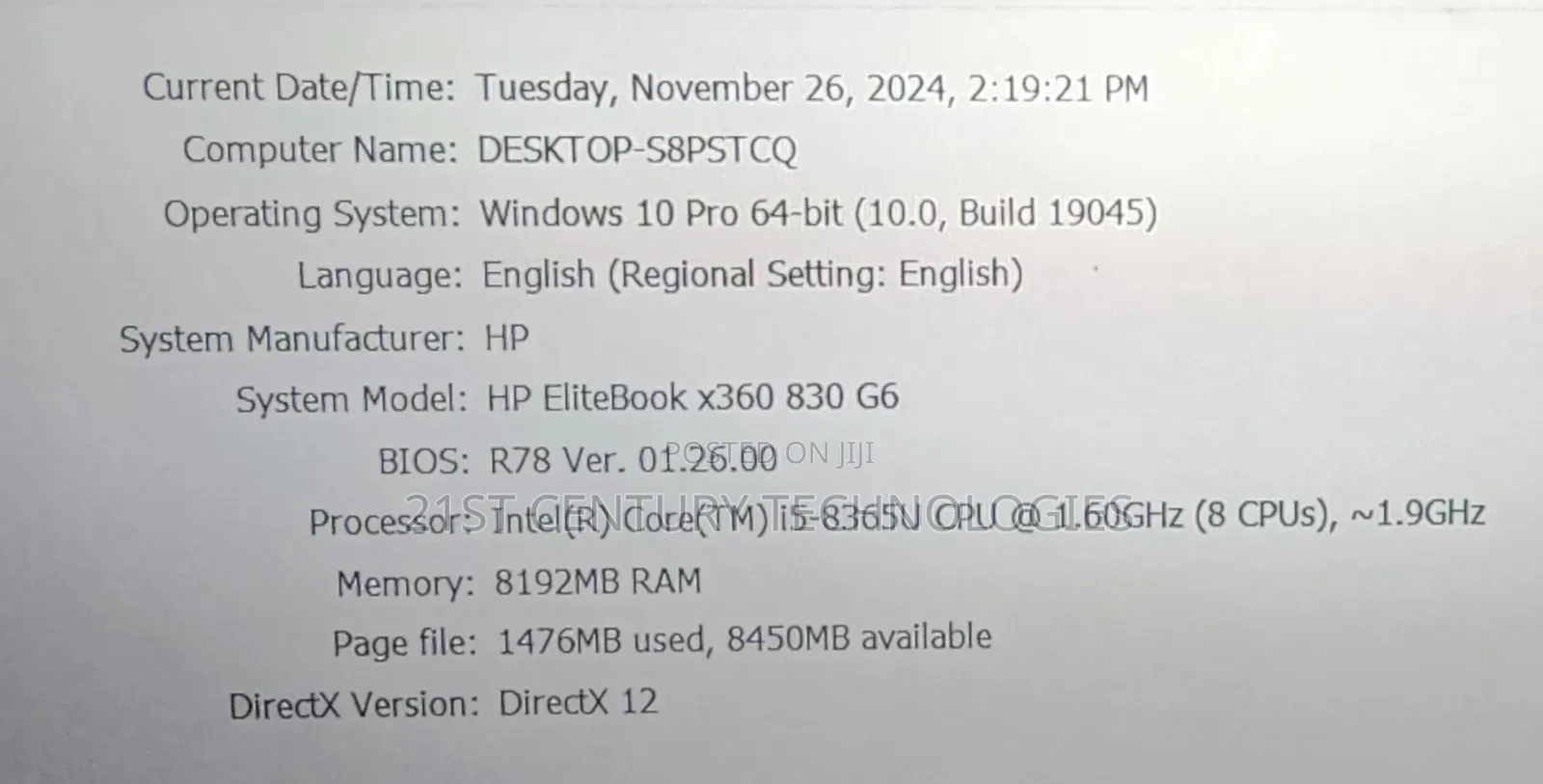 Laptop HP EliteBook 830 G6 8GB Intel Core I5 SSD 512GB
