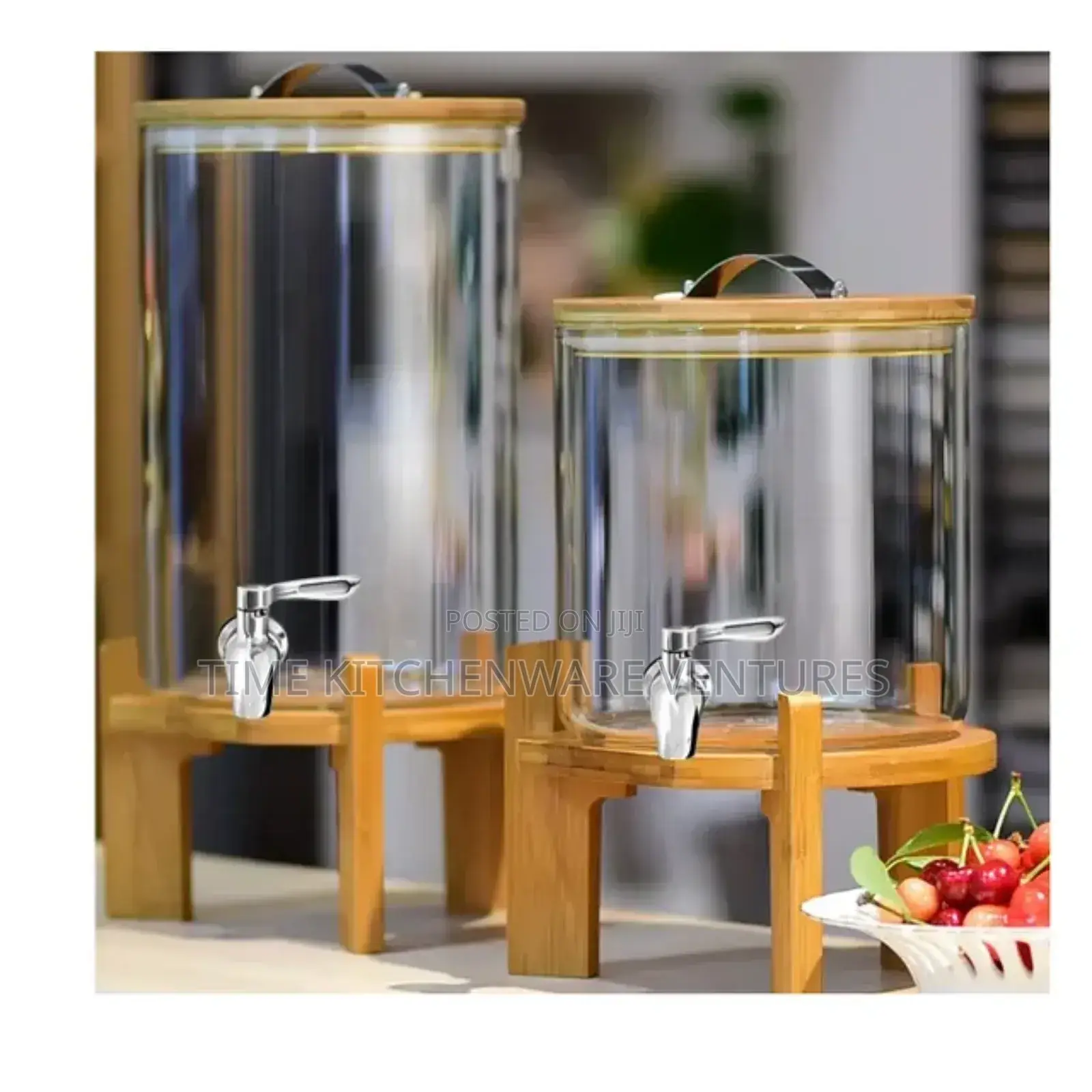 Glass Juice Dispenser With Wooden Stand(10litres)