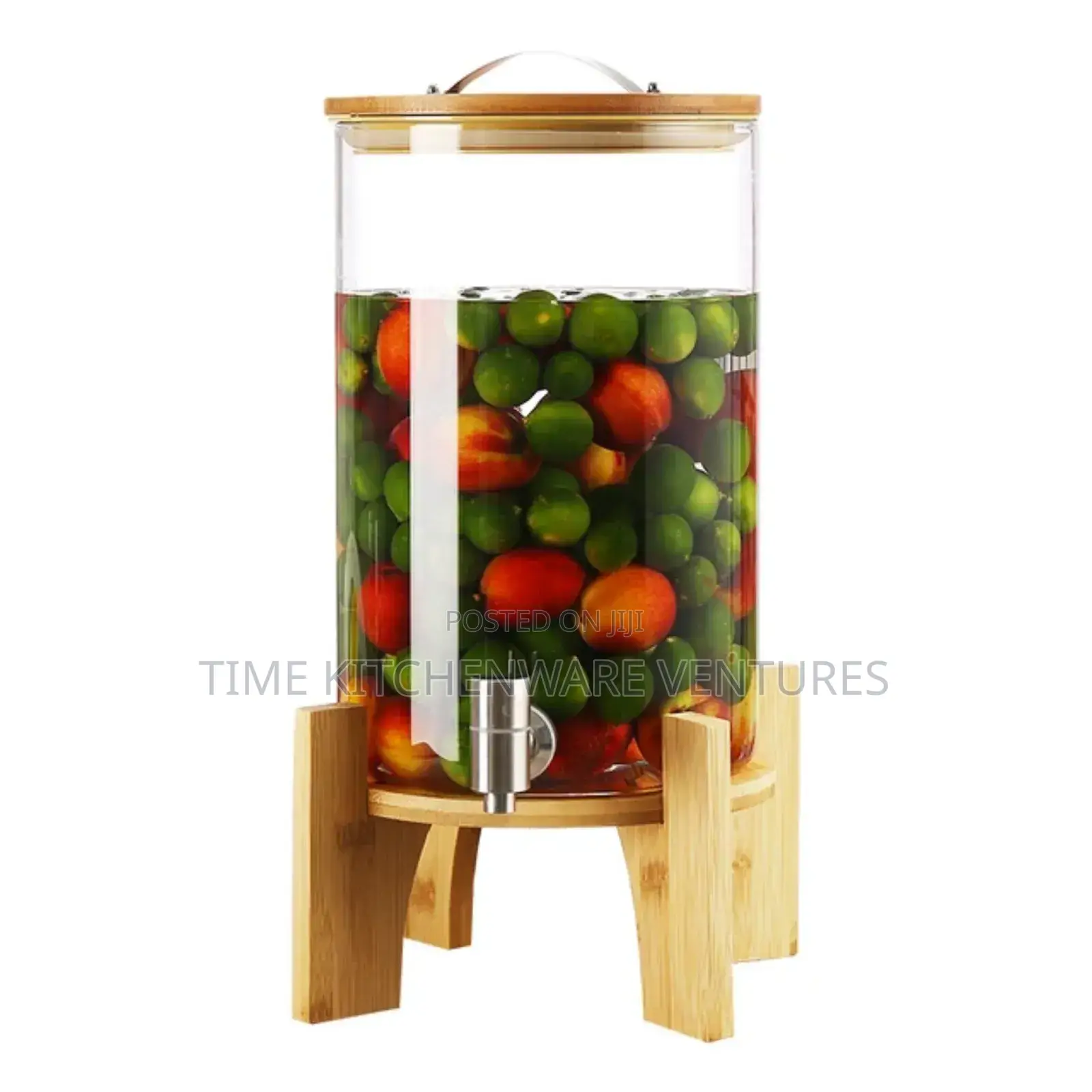 Glass Juice Dispenser With Wooden Stand(10litres)