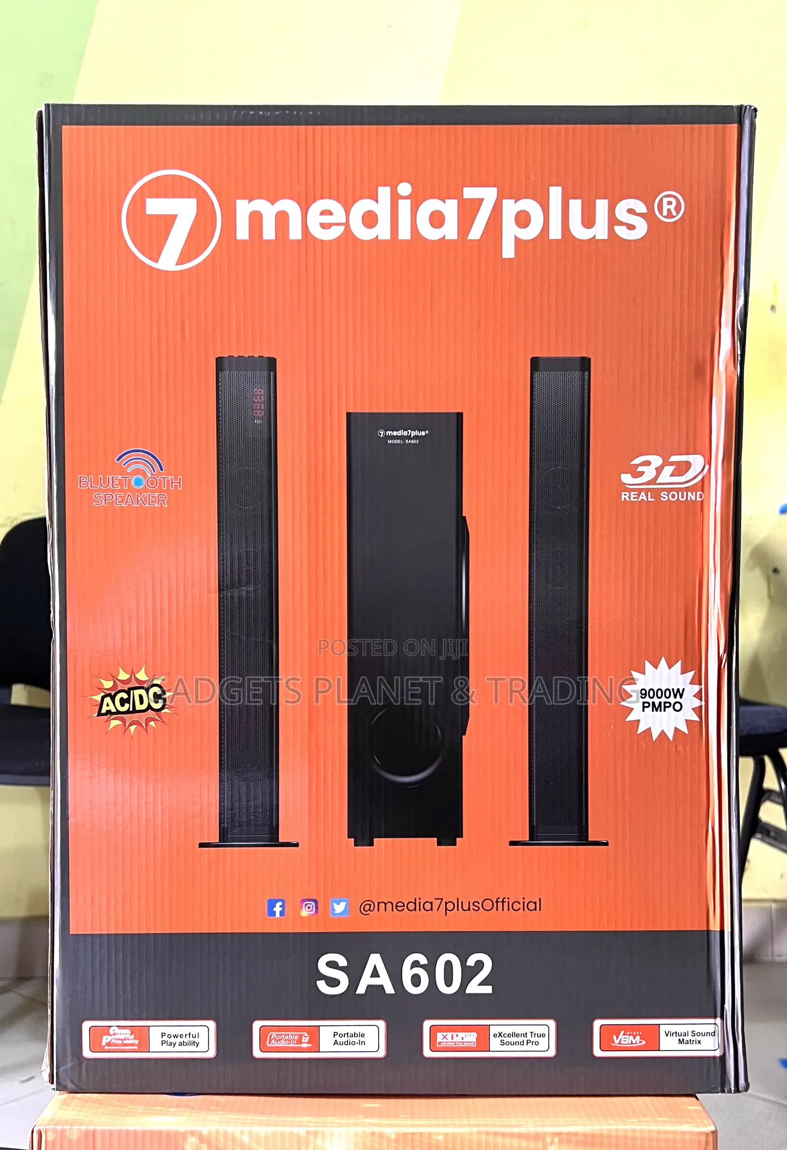 Media7plus Super Bass Bluetooth Sound Bar Woofer Set - 60w