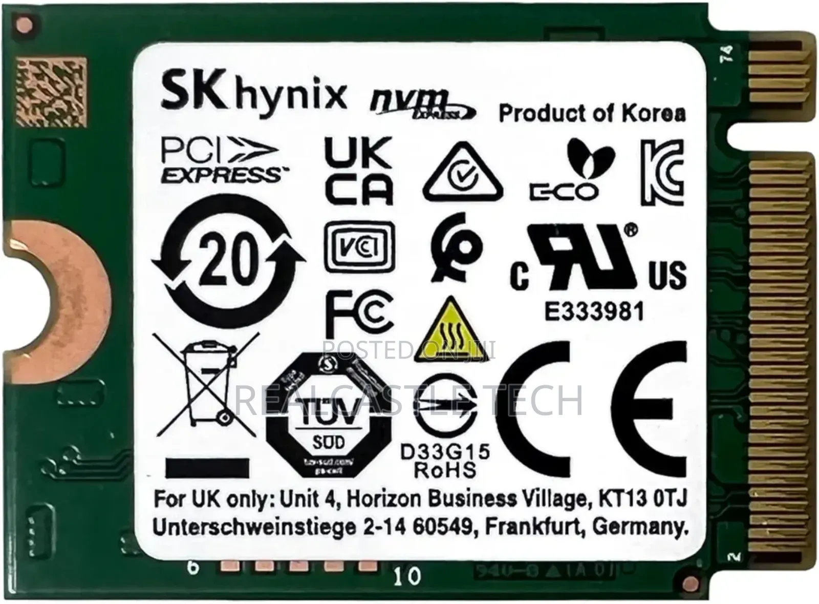 Skhynix 256GB Nvme Pcie M.2 30mm SSD