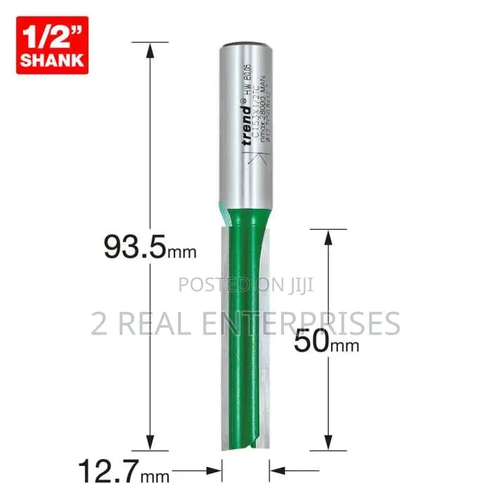 Trend 1/2" Straight Worktop Router Cutter 12.7 X 50mm