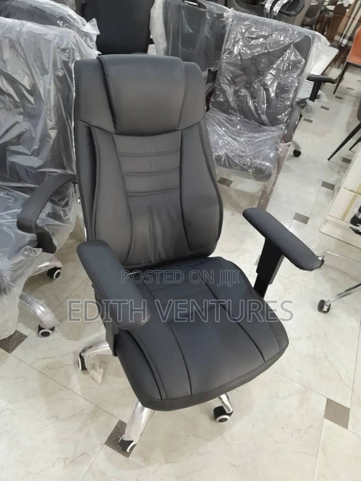 Comfortable Leather Office Chair With Armrest