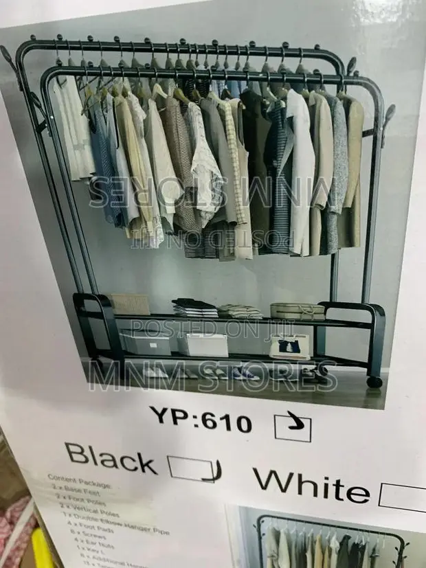 Multipurpose Double Pole Hanger +Shoe Rack
