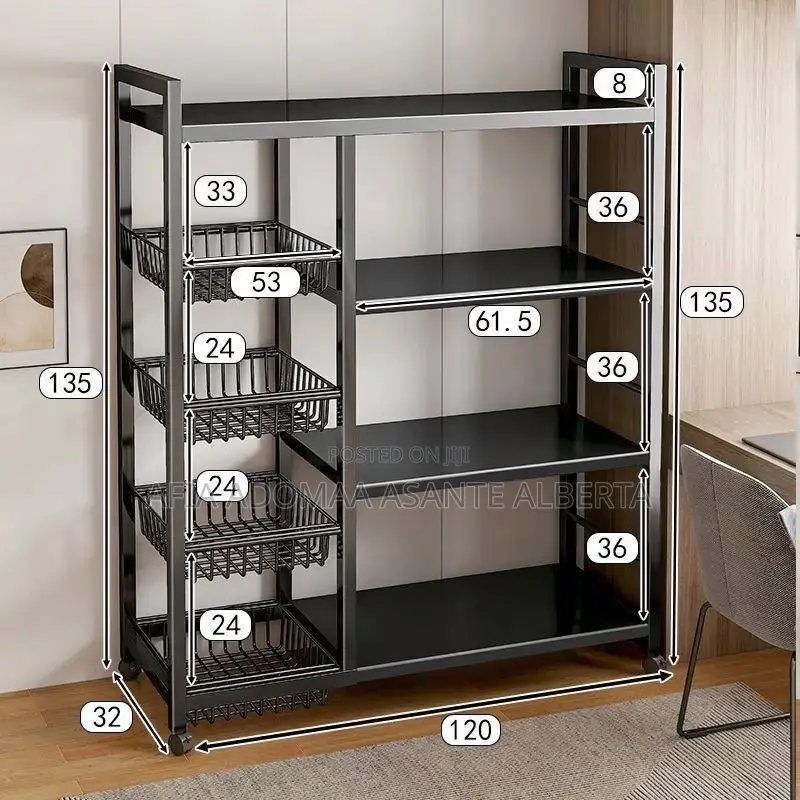 Sturdy Kitchen Rack With Basket- Big Size