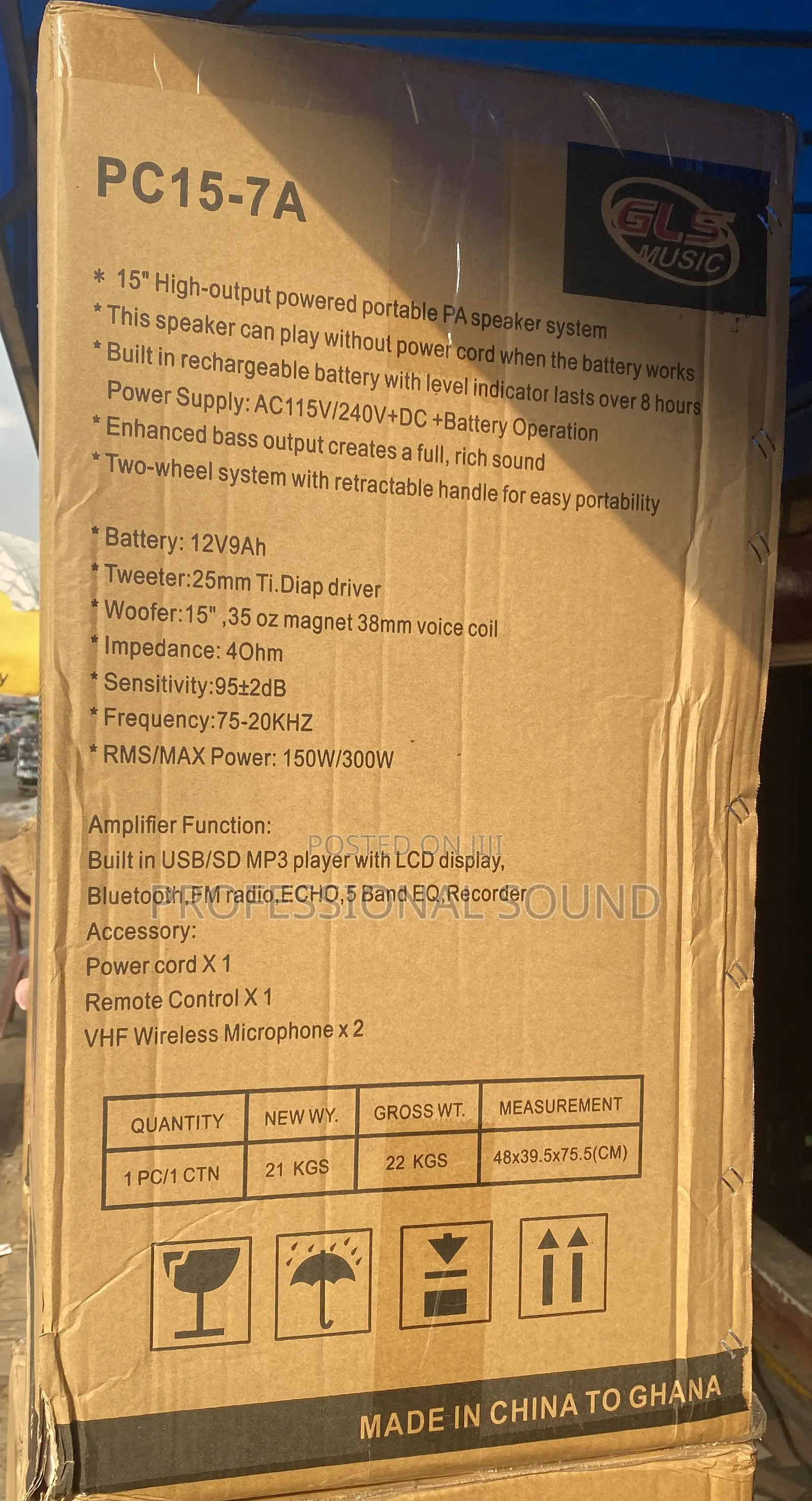 Rechargeable Speaker 15”