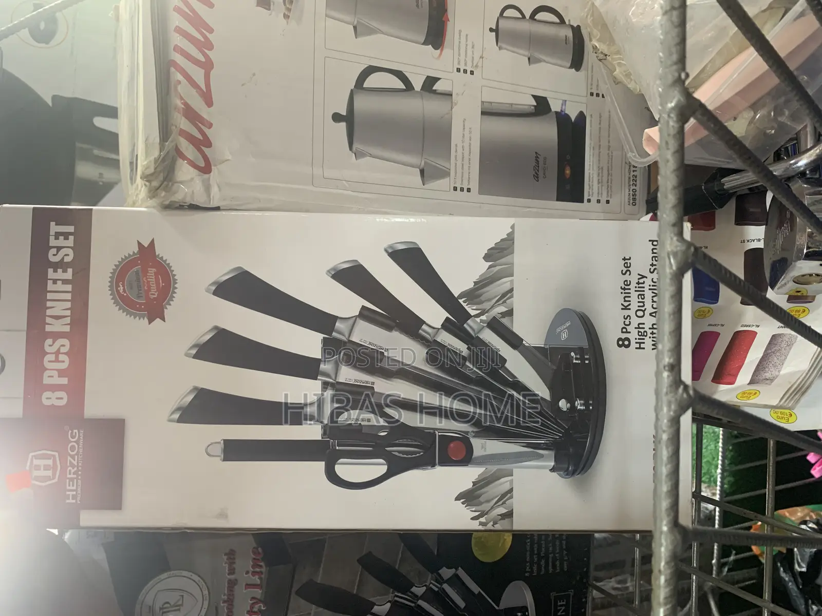 Herzog 8pcs Knife Set With Acrylic Stand Kitchenware