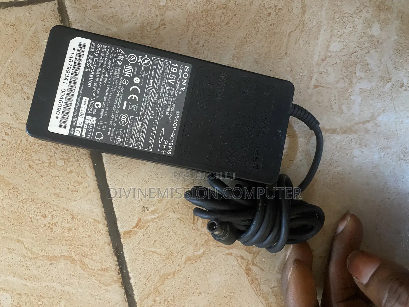Sony Laptop/Tv Adapter 19.5v~6.2A (120w) Uk  Used Original