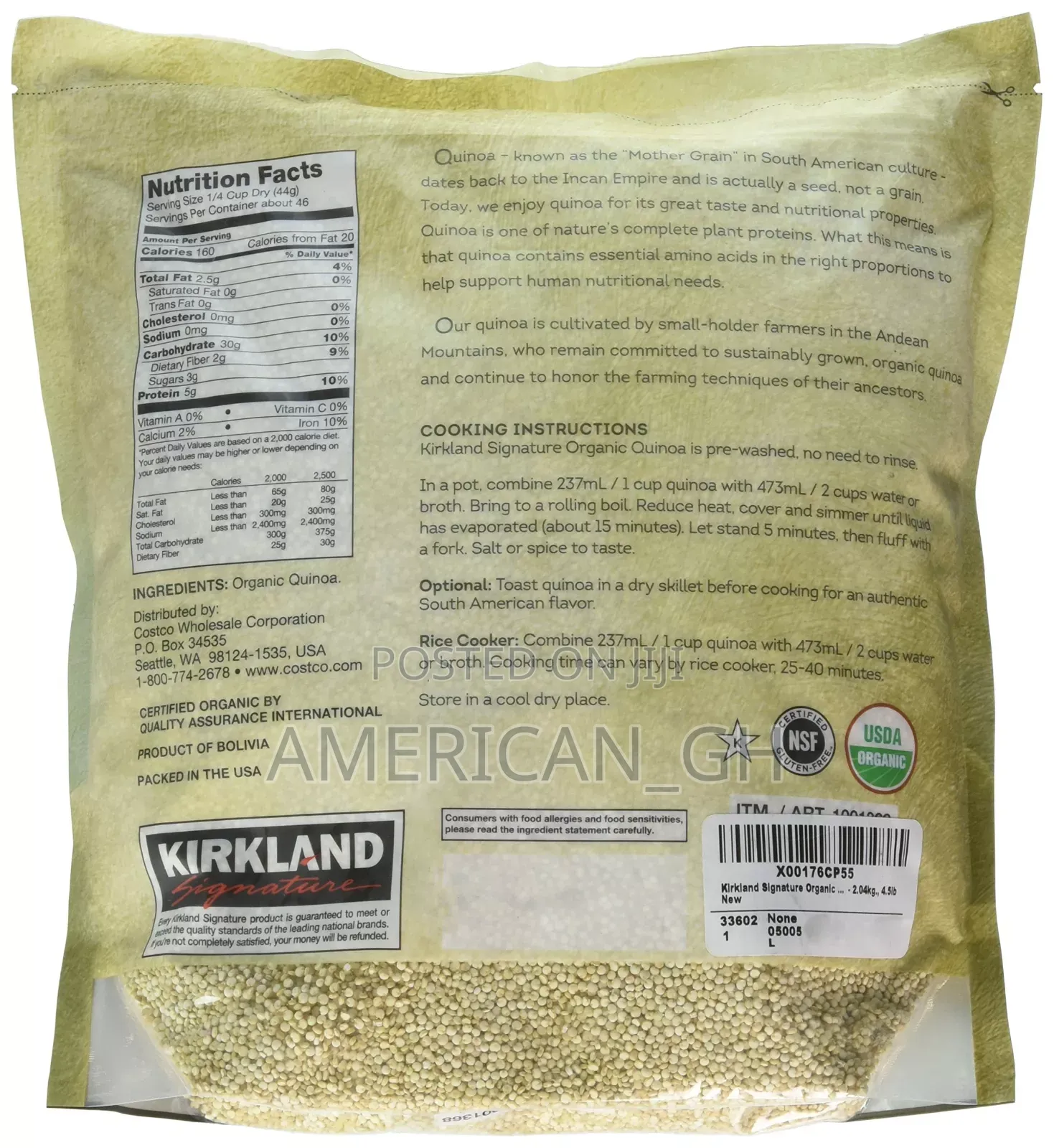Kirkland Signature Organic Gluten-Free Quinoa, 2.04kg