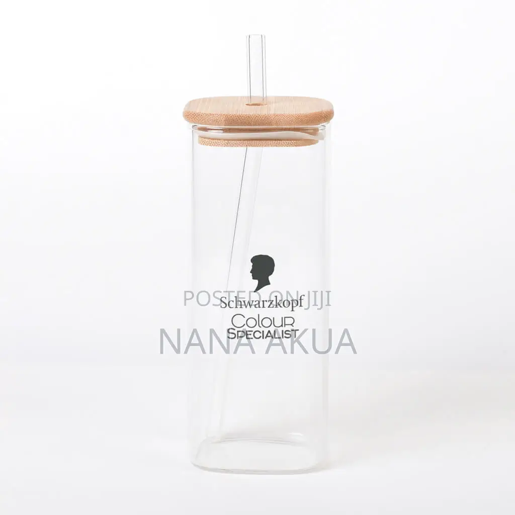 Customized Glass Mug With Wooden Lid