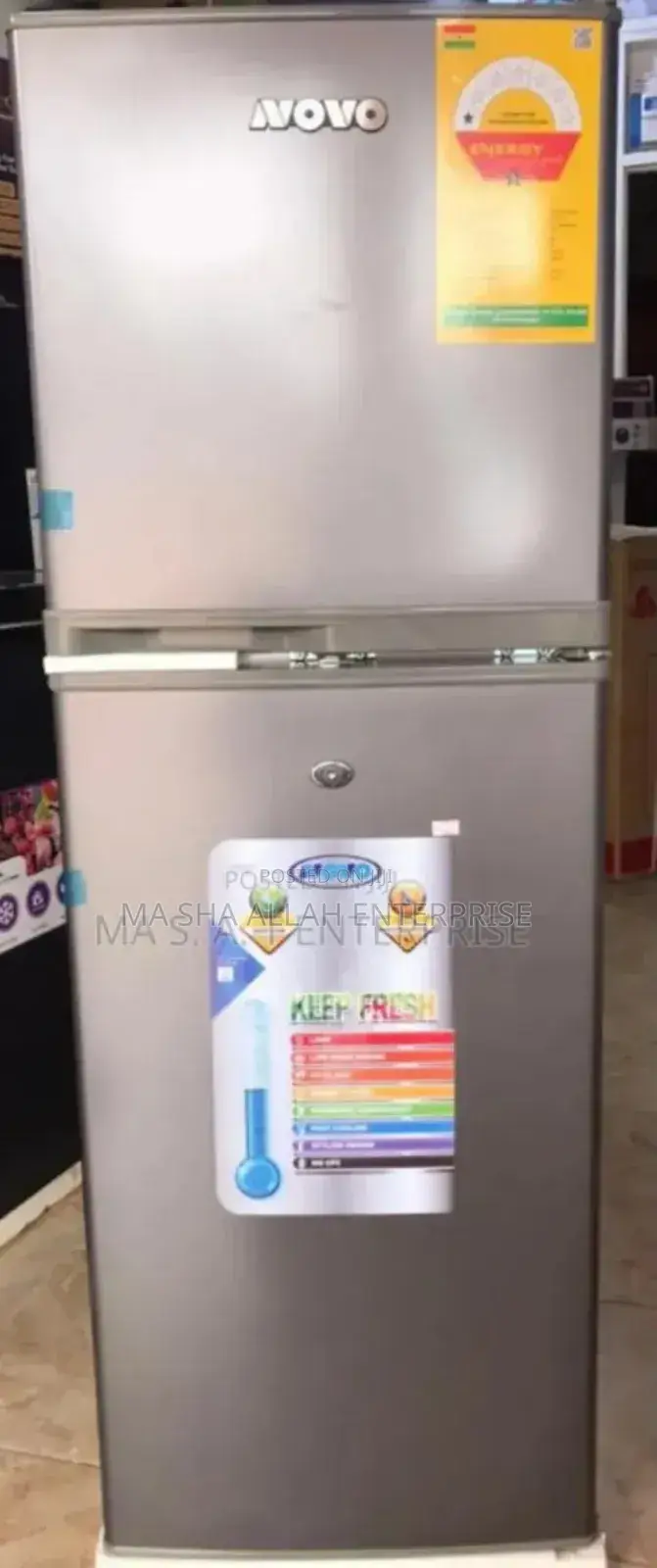 138 Liters Novo Double Door Silver Refrigerator
