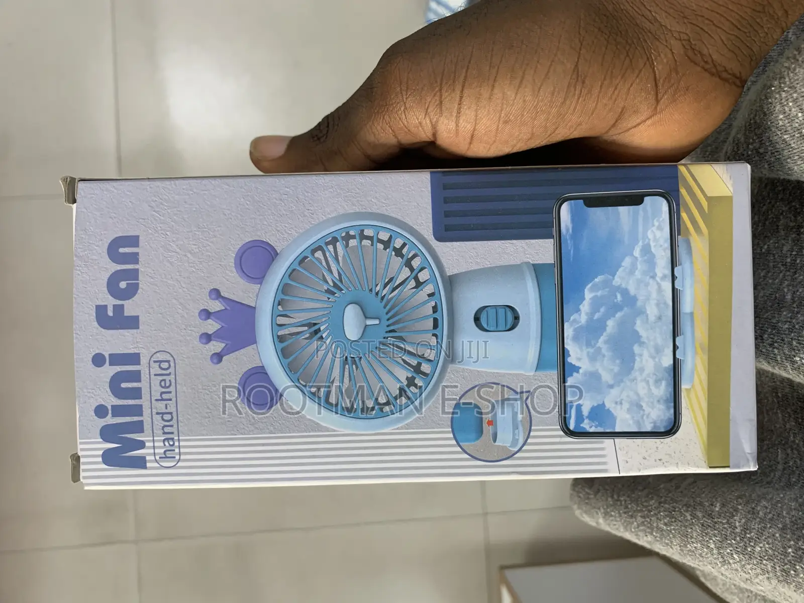Handheld Fan Portable 3 Levels Adjust USB Rechargeable