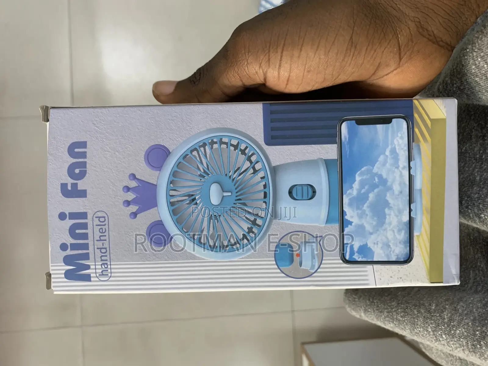 Handheld Fan Portable 3 Levels Adjust USB Rechargeable