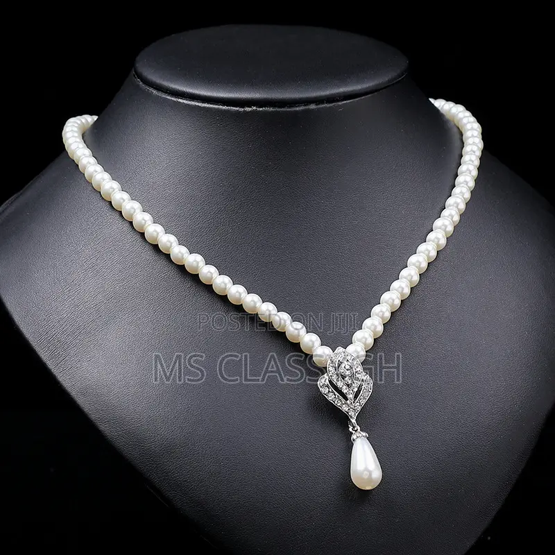 Crystal Imitation Pearl Wedding Necklace Earring Bridal Eleg