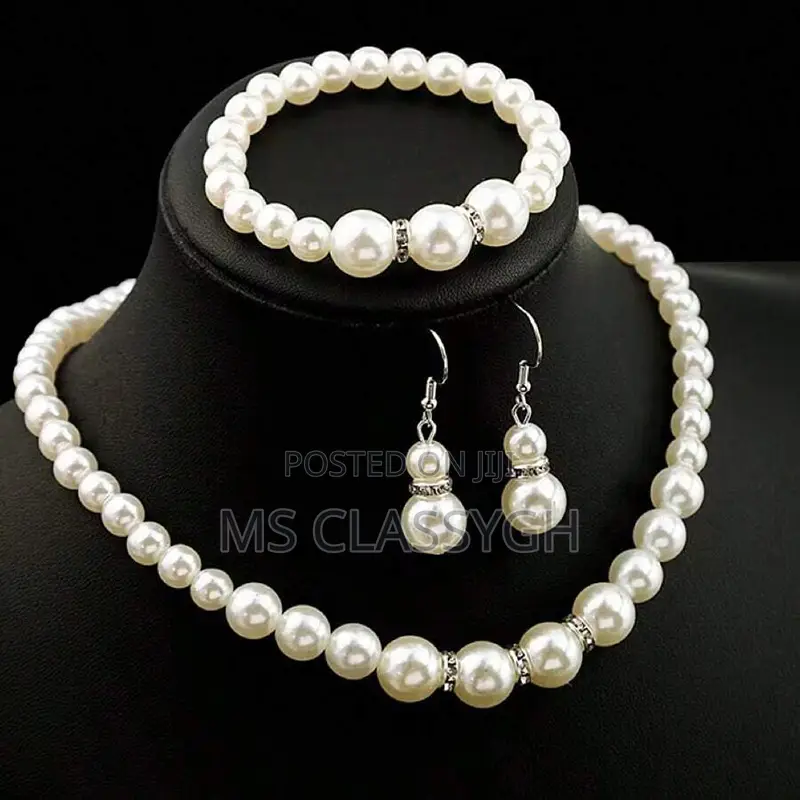 Pearl Jewelry Set Simulated Pearl Double Layer Luxury Earrin