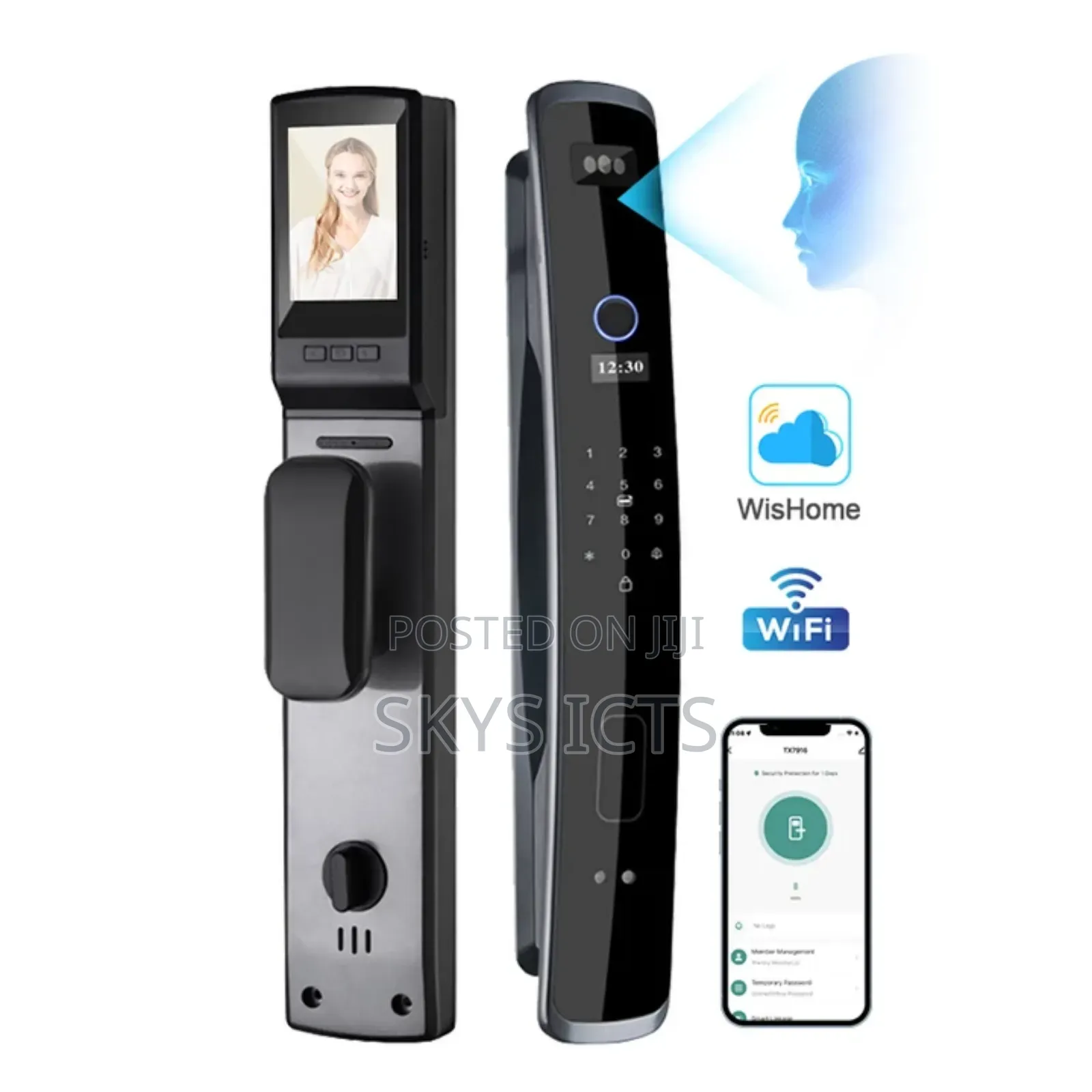 Smart Door Lock + Camera, Fingerprint + Facial Recognition