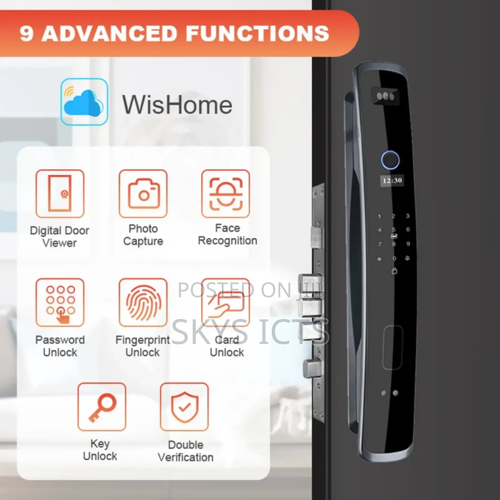 Smart Door Lock + Camera, Fingerprint + Facial Recognition