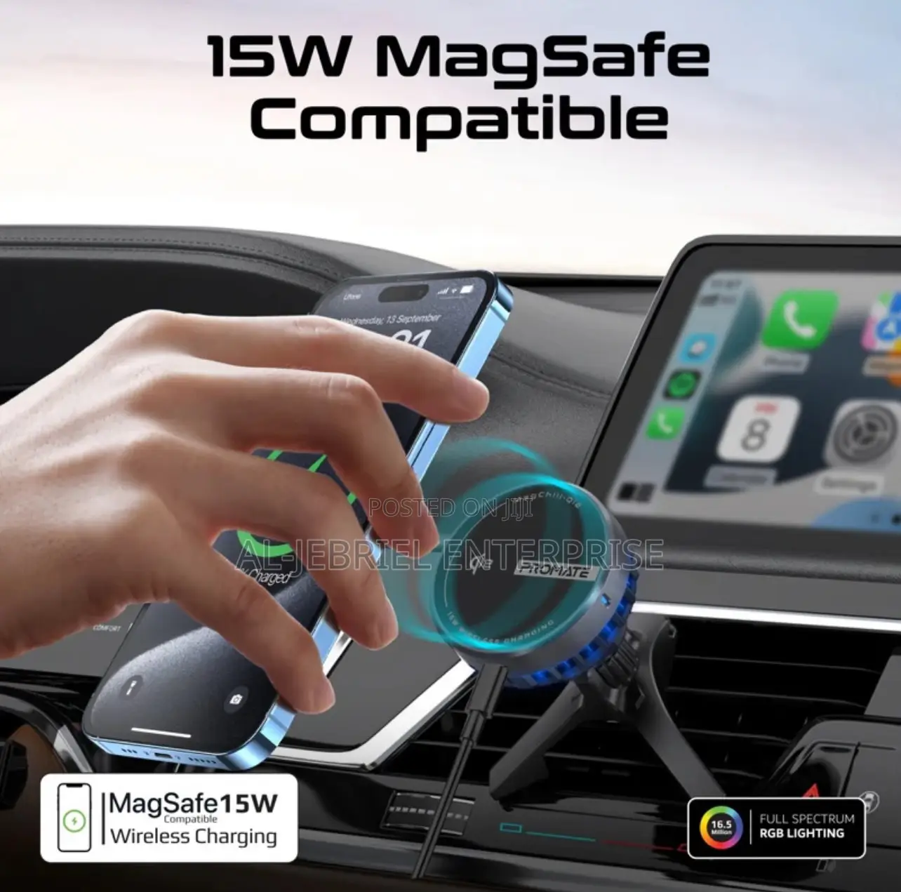PROMATE Magchill-Qi2 15W Qi2 Wireless Charging Car Mount