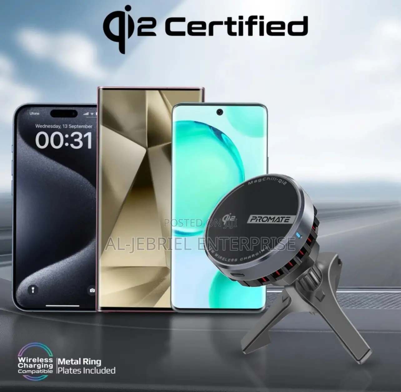 PROMATE Magchill-Qi2 15W Qi2 Wireless Charging Car Mount