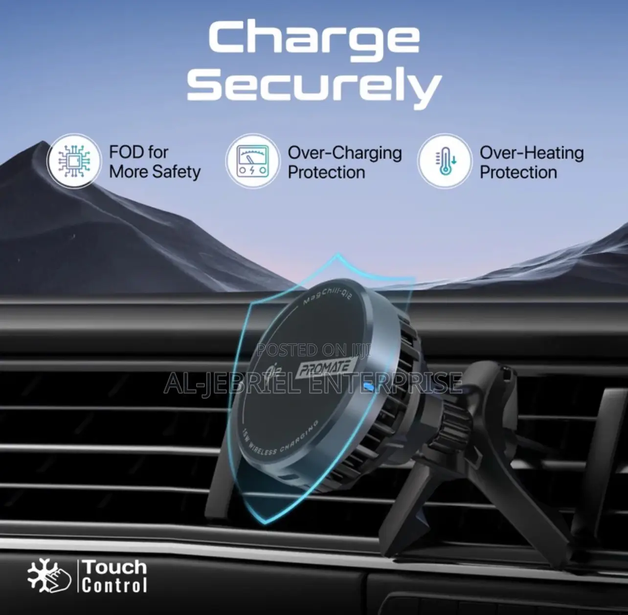 Magchill-Qi2 PROMATE 15 Watts Wireless Car Charger Mount