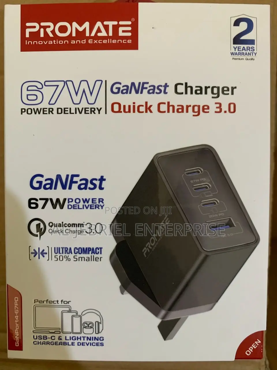 GANPORT-4 Promate 67 Watts Powerdelivery With Quick Charge