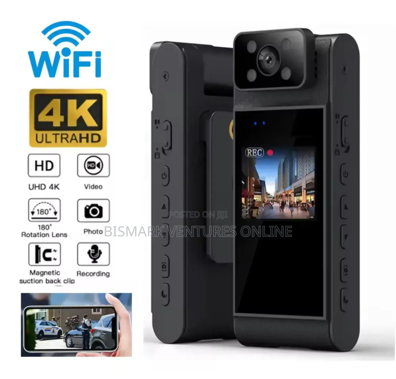 HD Body Mounted Camera, 1.54" Display Video Recorder