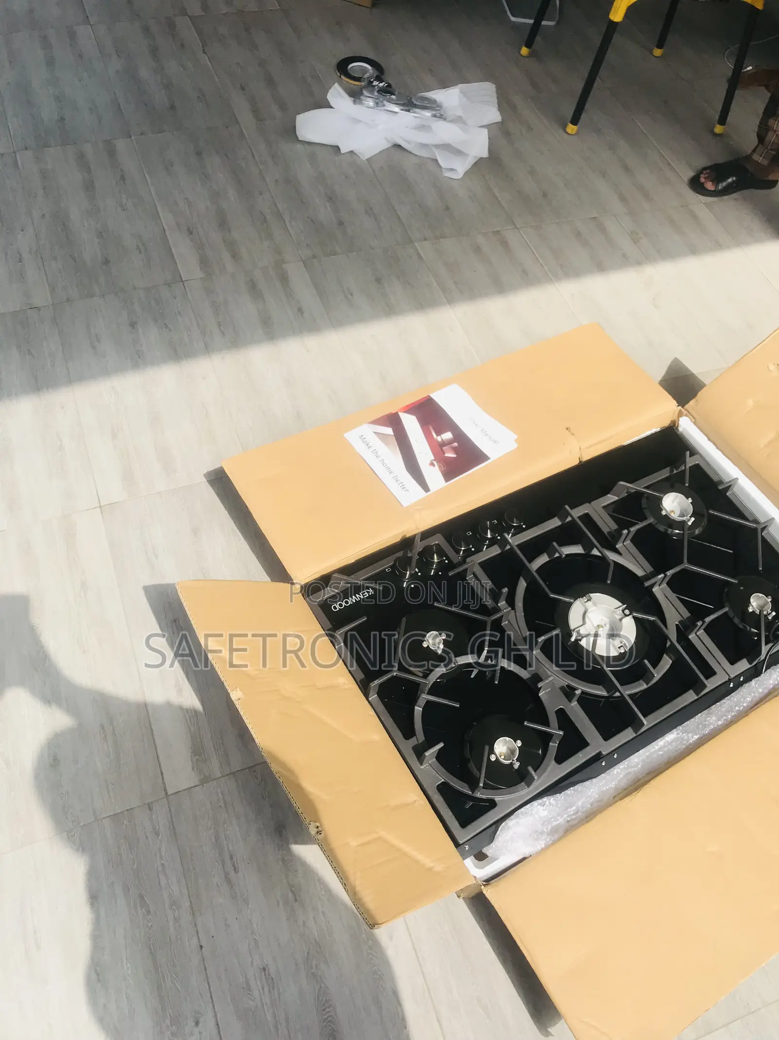 Order Black Glass 5 Gas Hobs Kenwood 90cm Black