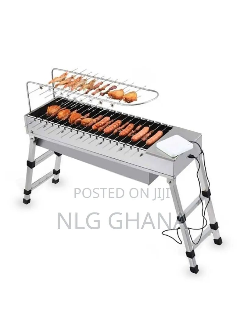 Automatic Rotary-Skewers Charcoal Barbecue Grill With Remova