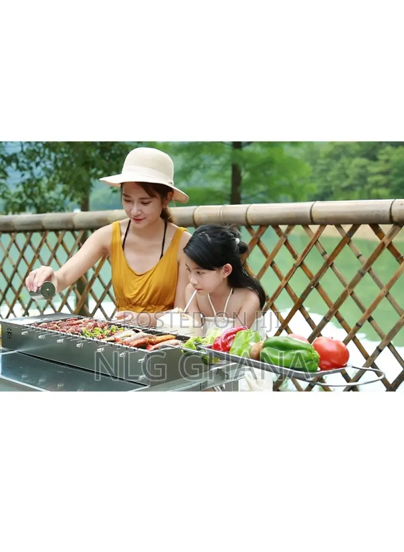 Automatic Rotary-Skewers Charcoal Barbecue Grill With Remova